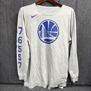 Nike Gray Long Sleeve with Blue Bridge Design Golden State Warriors